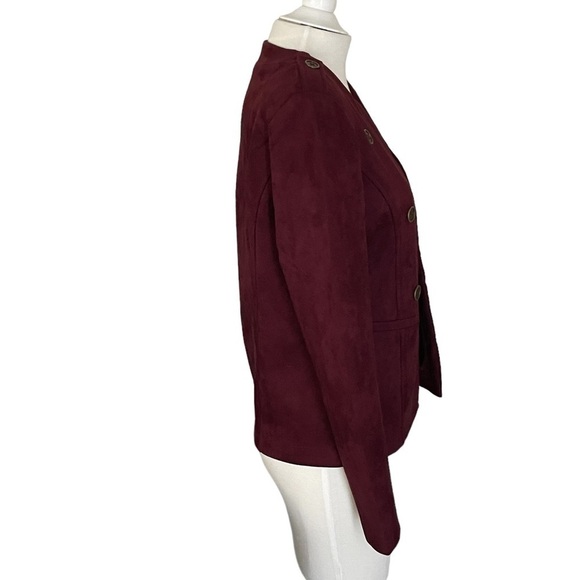 T Tahari Faux Leather Military Style Blazer Size 6 - Picture 4 of 8